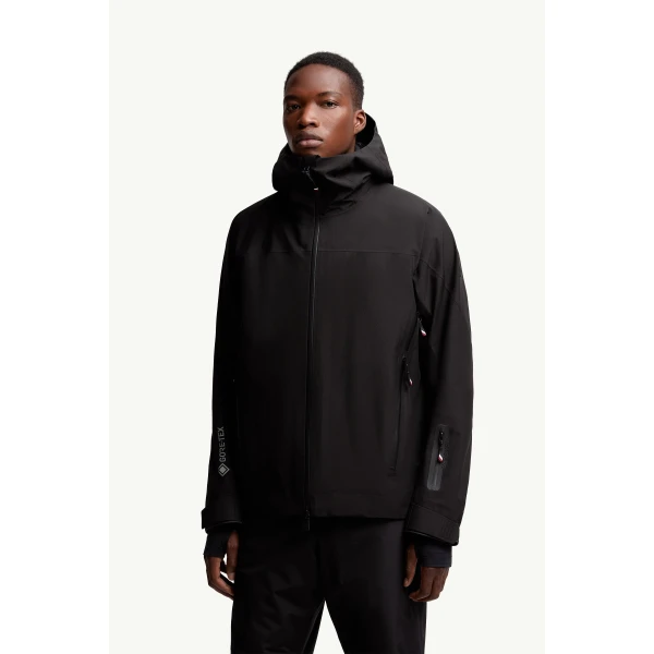 Moncler Hinterburgs Hooded GORE-TEX Ski Shell Jacket in Black, view 4 | Men's Skiwear | Coveti