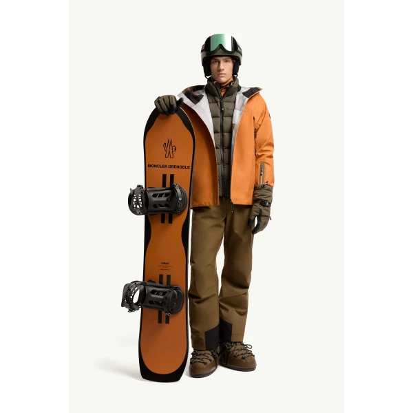 Moncler Hinterburgs Hooded GORE-TEX Ski Shell Jacket in Orange, view 2 | Men's Skiwear | Coveti