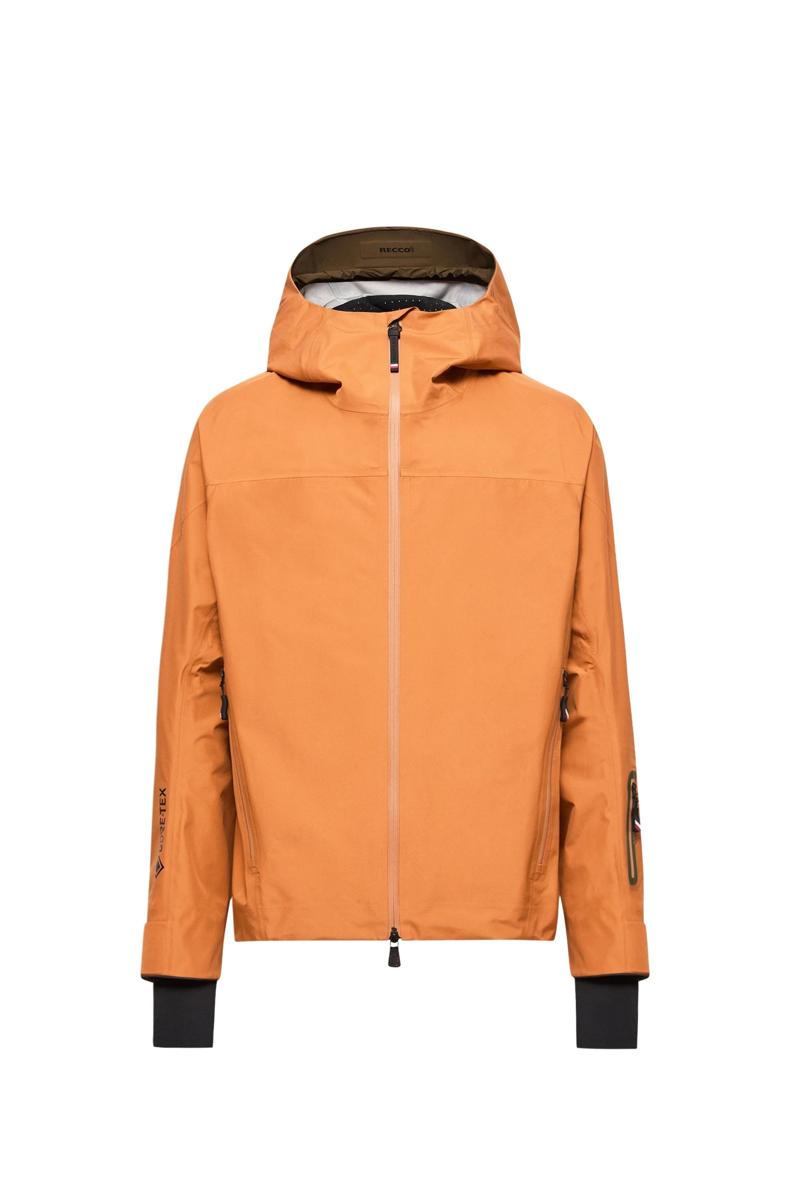 Moncler Hinterburgs Hooded GORE-TEX Ski Shell Jacket in Orange Moncler Hinterburgs Hooded GORE-TEX Ski Shell Jacket in Orange | Men's Skiwear | Coveti
