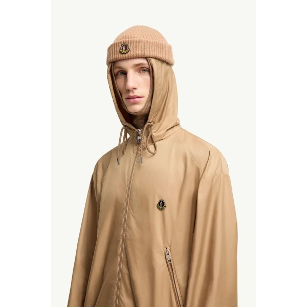 Moncler Hooded Windbreaker in Beige, view 3 | Men's Jackets | Coveti