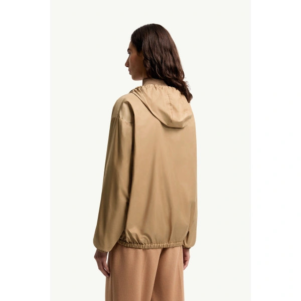 Moncler Hooded Windbreaker in Beige, view 5 | Women's Jackets | Coveti