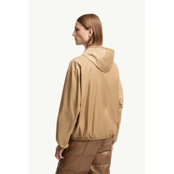 Moncler Hooded Windbreaker in Beige, view 5 | Men's Jackets | Coveti