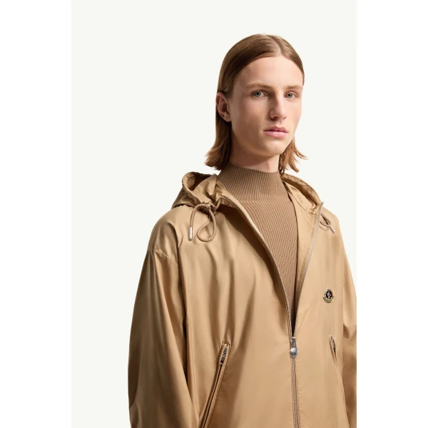 Moncler Hooded Windbreaker in Beige, view 6 | Men's Jackets | Coveti