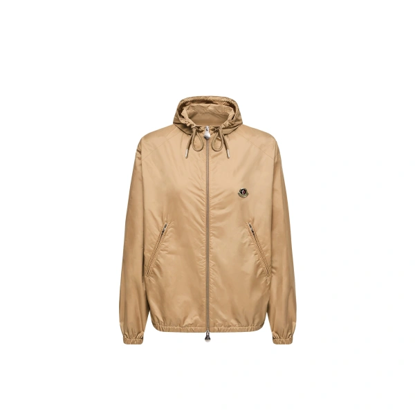 Hooded Windbreaker in Beige