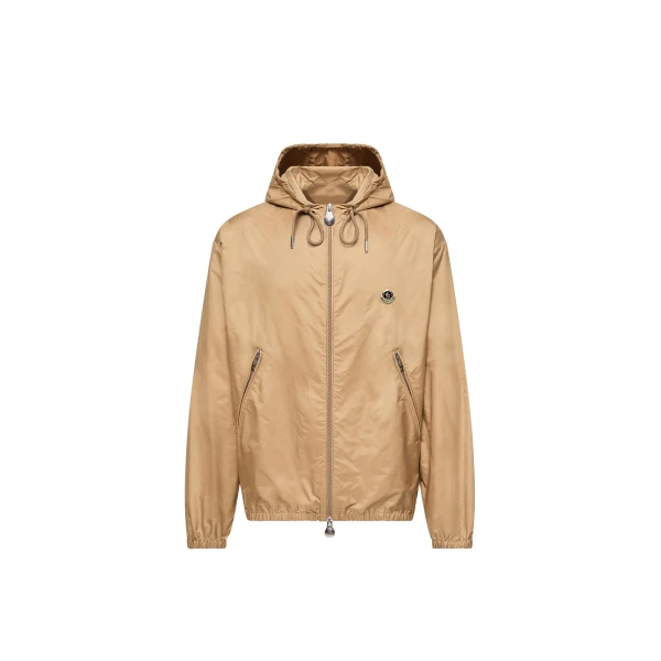 Moncler Hooded Windbreaker in Beige | Men's Jackets | Coveti