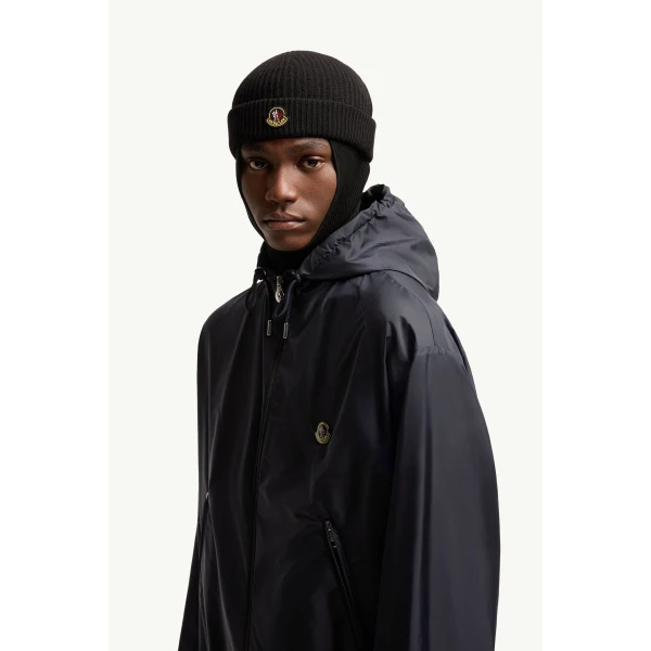 Moncler Hooded Windbreaker in Dark Blue, view 3 | Men's Jackets | Coveti