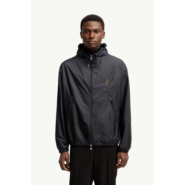 Moncler Hooded Windbreaker in Dark Blue, view 4 | Men's Jackets | Coveti