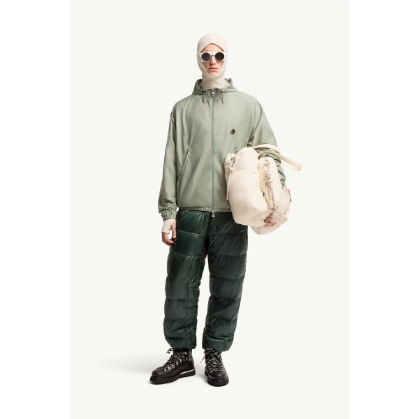 Moncler Hooded Windbreaker in Light Green, view 2 | Men's Jackets | Coveti