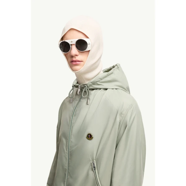 Moncler Hooded Windbreaker in Light Green, view 3 | Men's Jackets | Coveti