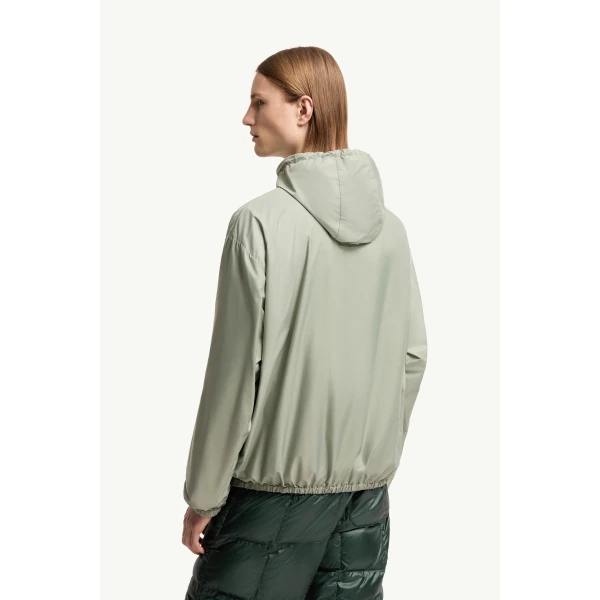 Moncler Hooded Windbreaker in Light Green, view 5 | Men's Jackets | Coveti