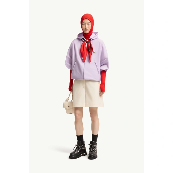 Moncler Hooded Windbreaker in Lilac, view 2 | Women's Jackets | Coveti