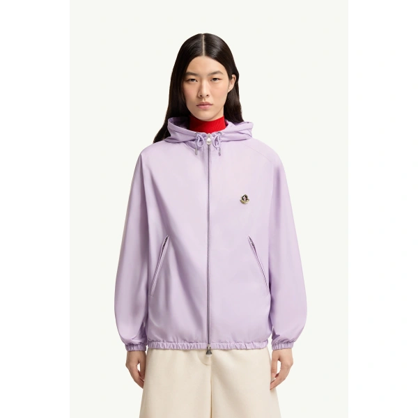 Moncler Hooded Windbreaker in Lilac, view 4 | Women's Jackets | Coveti