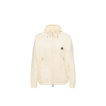 Moncler Hooded Windbreaker in White | Women's Jackets | Coveti