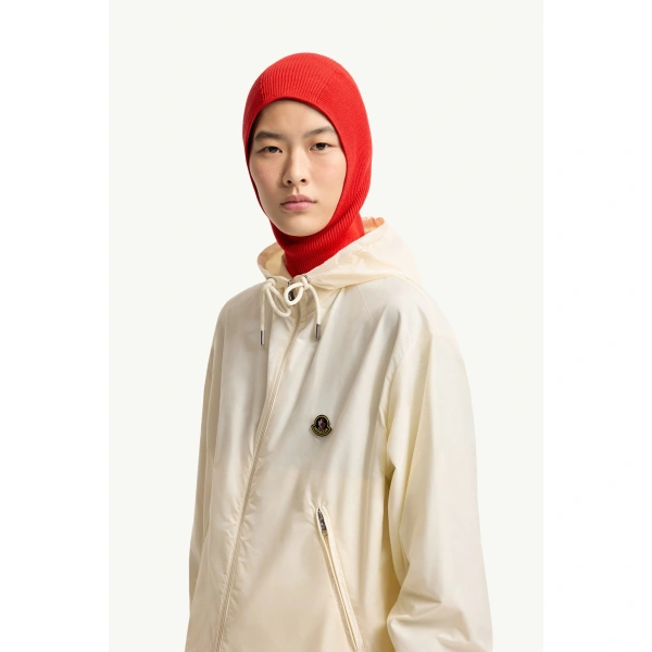 Moncler Hooded Windbreaker in White, view 3 | Women's Jackets | Coveti