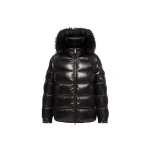 Moncler Hypolais Hooded Short Down Jacket in Black | Women's Puffer Jackets | Coveti