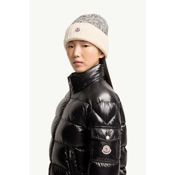 Moncler Hypolais Hooded Short Down Jacket in Black, view 3 | Women's Puffer Jackets | Coveti