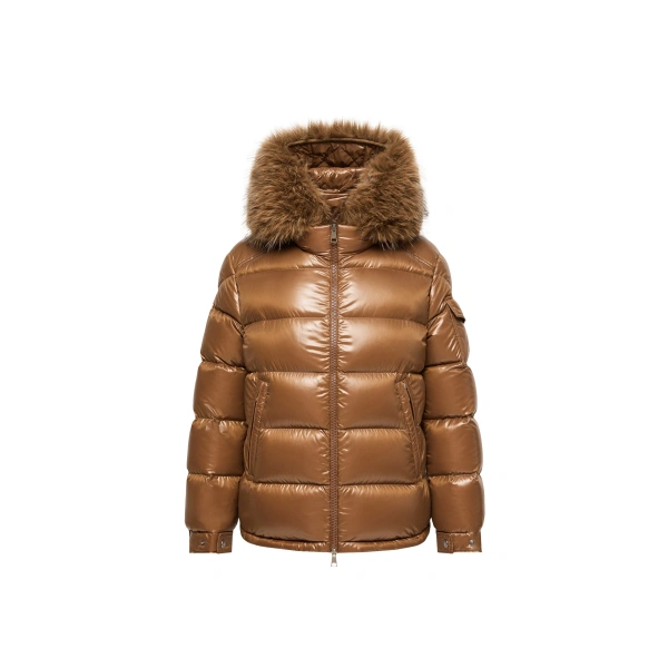 Hypolais Hooded Short Down Jacket in Brown