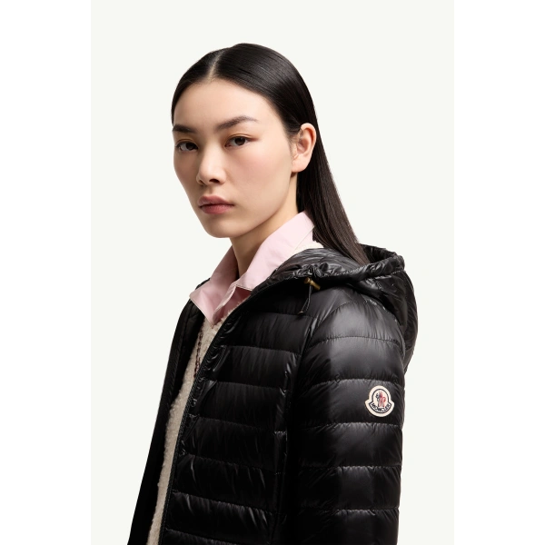Moncler Igelhood Short Down Jacket in Black, view 3 | Women's Puffer Jackets | Coveti