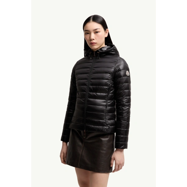 Moncler Igelhood Short Down Jacket in Black, view 4 | Women's Puffer Jackets | Coveti