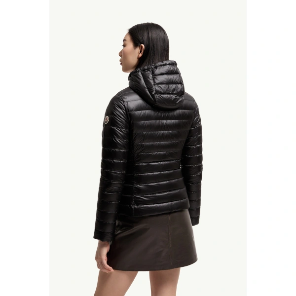 Moncler Igelhood Short Down Jacket in Black, view 5 | Women's Puffer Jackets | Coveti