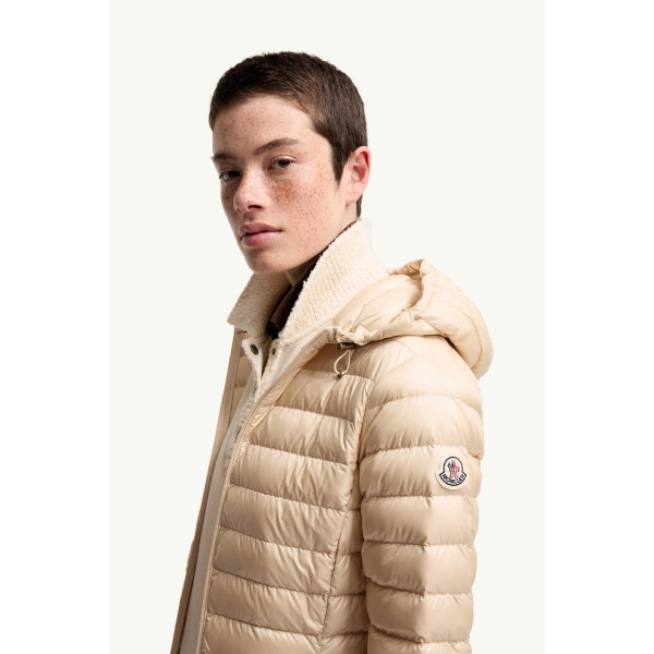 Moncler Igelhood Short Down Jacket in Light Beige, view 3 | Women's Puffer Jackets | Coveti