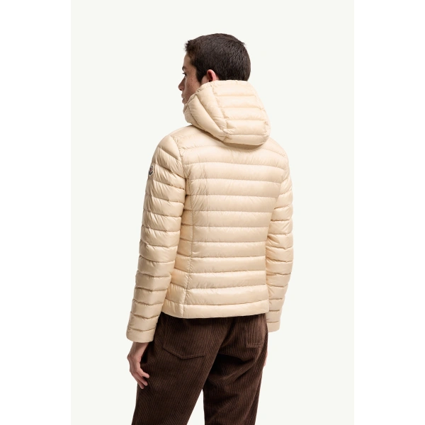 Moncler Igelhood Short Down Jacket in Light Beige, view 5 | Women's Puffer Jackets | Coveti