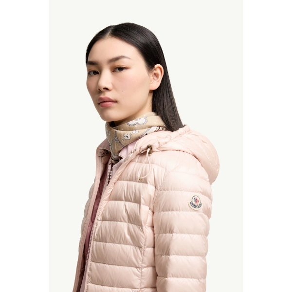 Moncler Igelhood Short Down Jacket in Pink, view 3 | Women's Puffer Jackets | Coveti