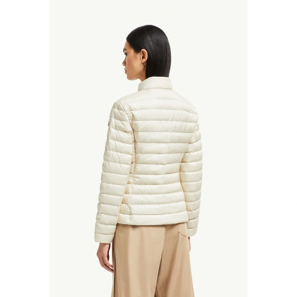 Moncler Igelle Short Down Jacket in White Ivory, view 5 | Women's Puffer Jackets | Coveti
