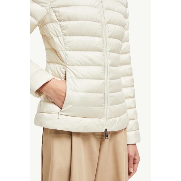 Moncler Igelle Short Down Jacket in White Ivory, view 6 | Women's Puffer Jackets | Coveti