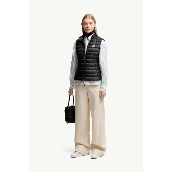 Moncler Igens Down Gilet in Black, view 2 | Women's Vests and Gilets | Coveti