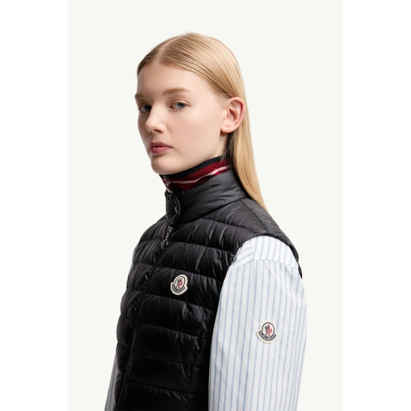 Moncler Igens Down Gilet in Black, view 3 | Women's Vests and Gilets | Coveti