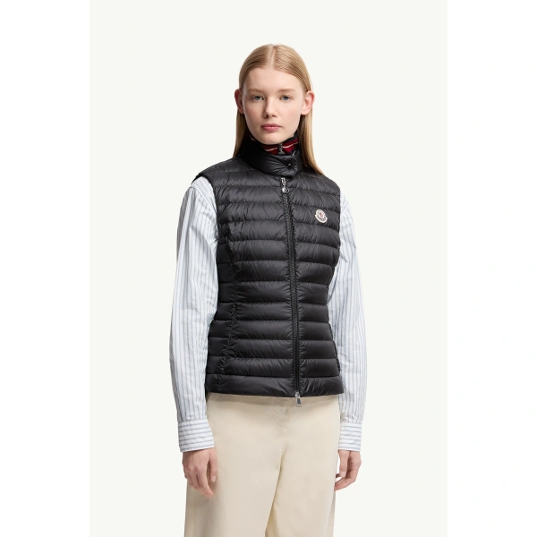 Moncler Igens Down Gilet in Black, view 4 | Women's Vests and Gilets | Coveti