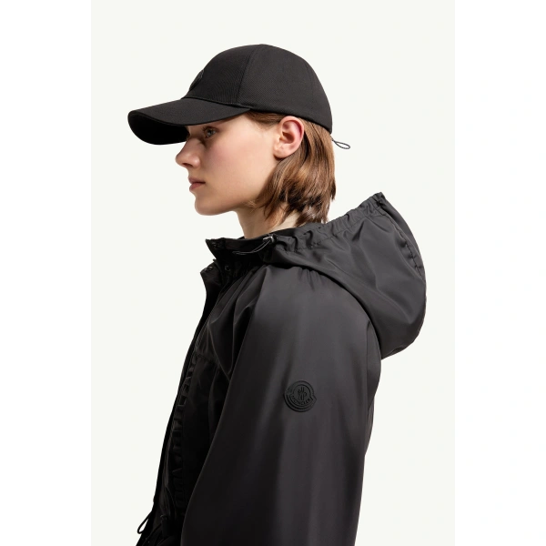 Moncler Imaginaire Canvas Short Parka in Black, view 3 | Women's Jackets | Coveti