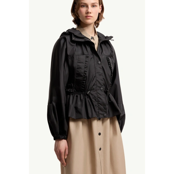 Moncler Imaginaire Canvas Short Parka in Black, view 6 | Women's Jackets | Coveti
