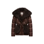 Moncler Immersif 2-in-1 Short Down Jacket in Brown | Women's Puffer Jackets | Coveti