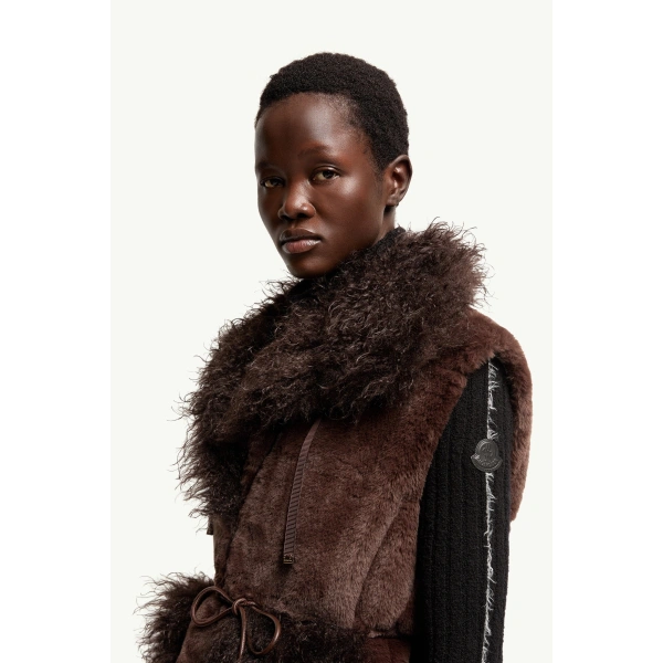 Moncler Immersif 2-in-1 Short Down Jacket in Brown, view 3 | Women's Puffer Jackets | Coveti