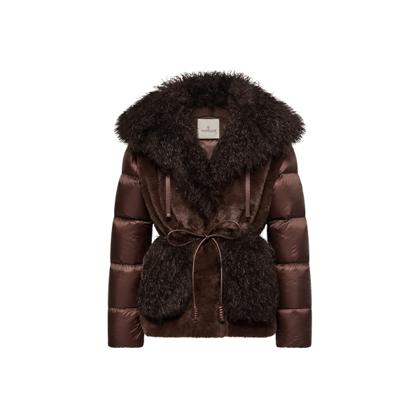 Moncler Immersif 2-in-1 Short Down Jacket in Brown | Women's Puffer Jackets | Coveti