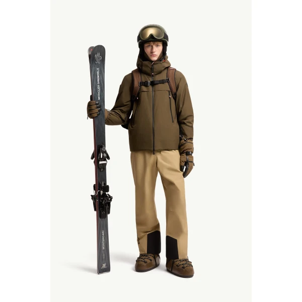 Moncler Insulated GORE-TEX Ski Bib in Beige, view 2 | Men's Skiwear | Coveti