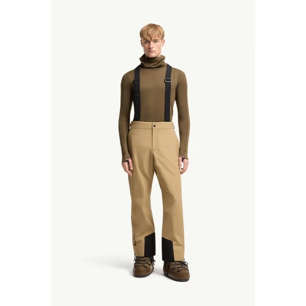 Moncler Insulated GORE-TEX Ski Bib in Beige, view 4 | Men's Skiwear | Coveti