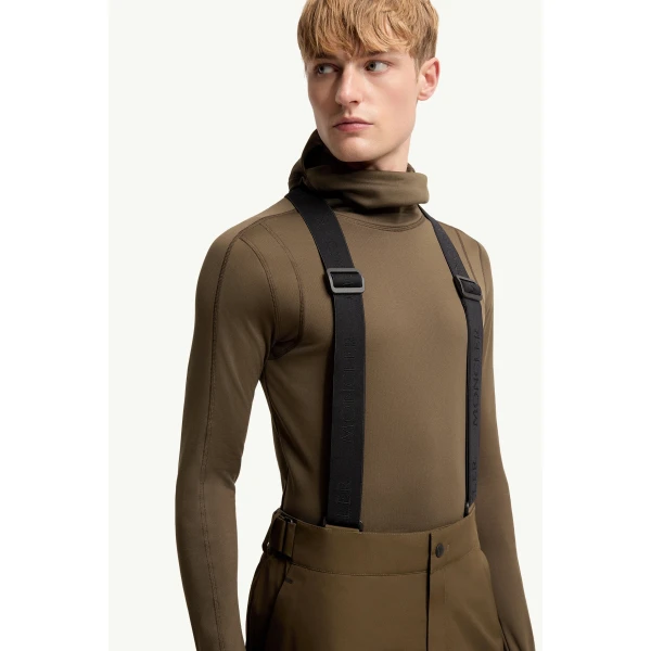 Moncler Insulated GORE-TEX Ski Bib in Olive Green, view 6 | Men's Skiwear | Coveti