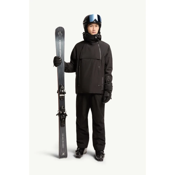 Moncler Insulated Ski Bib in Black, view 2 | Men's Skiwear | Coveti