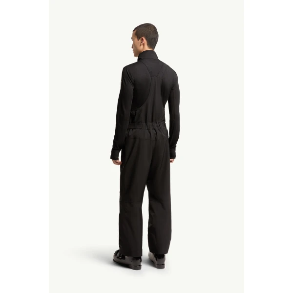 Moncler Insulated Ski Bib in Black, view 5 | Men's Skiwear | Coveti
