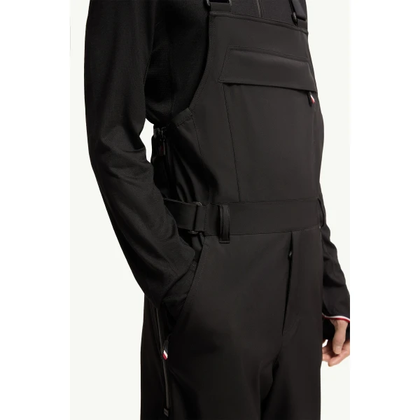 Moncler Insulated Ski Bib in Black, view 6 | Men's Skiwear | Coveti