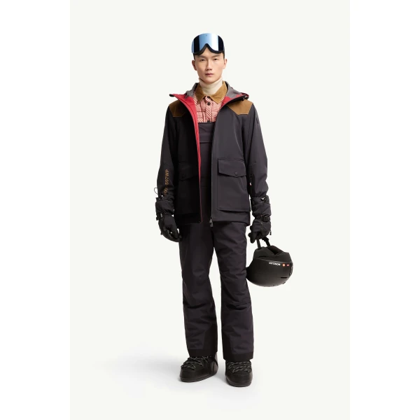 Moncler Insulated Ski Bib in Navy Blue, view 2 | Men's Skiwear | Coveti