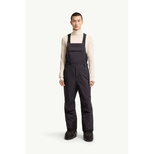 Moncler Insulated Ski Bib in Navy Blue, view 4 | Men's Skiwear | Coveti