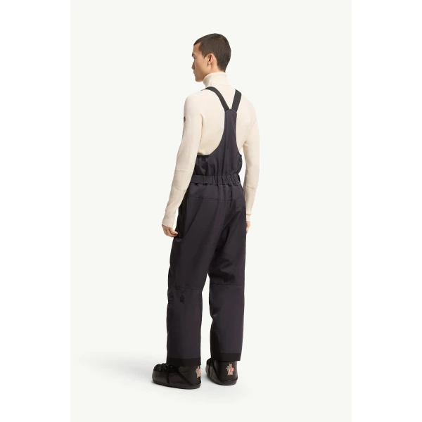 Moncler Insulated Ski Bib in Navy Blue, view 5 | Men's Skiwear | Coveti
