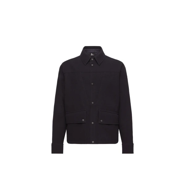 Interlock Long Sleeve Shirt in Navy Blue