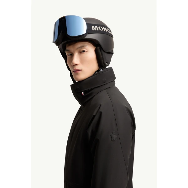 Moncler Irrenberg Hooded Insulated Ski Jacket in Black, view 3 | Men's Skiwear | Coveti