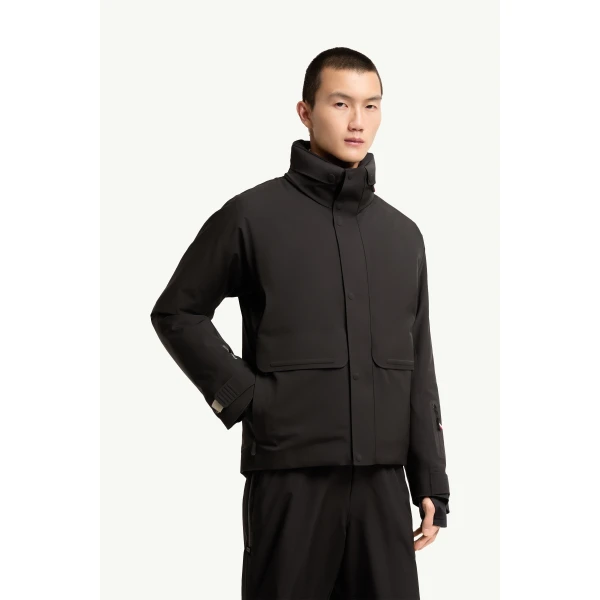 Moncler Irrenberg Hooded Insulated Ski Jacket in Black, view 4 | Men's Skiwear | Coveti