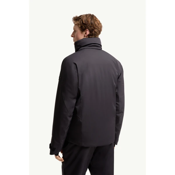 Moncler Irrenberg Hooded Insulated Ski Jacket in Navy Blue, view 5 | Men's Skiwear | Coveti